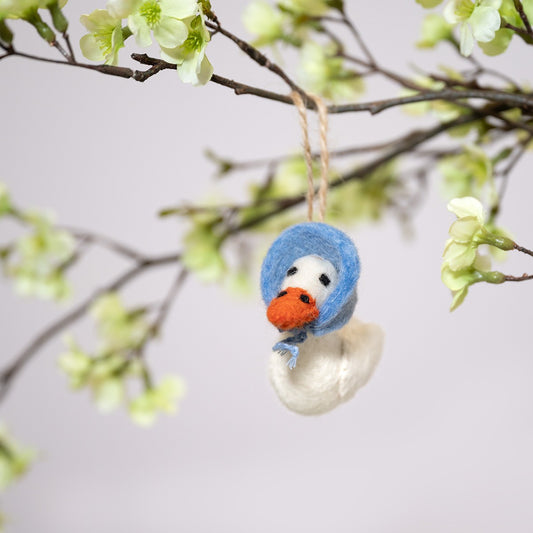 Vilten hanger gans blauw