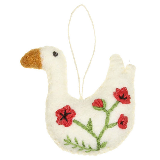 Ornament Goose with Poppy SALE