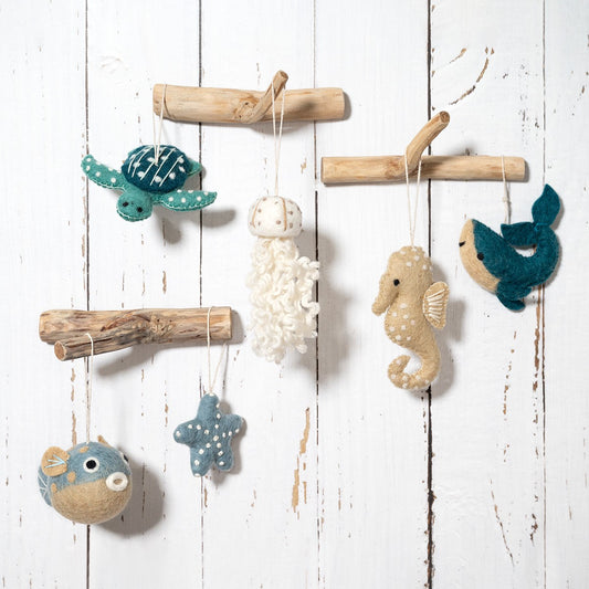 Vilten hanger sealife assorti 6 st.