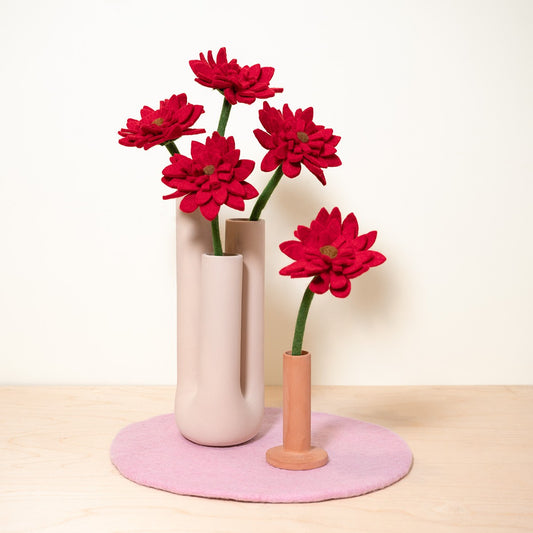 Vilten gerbera rood