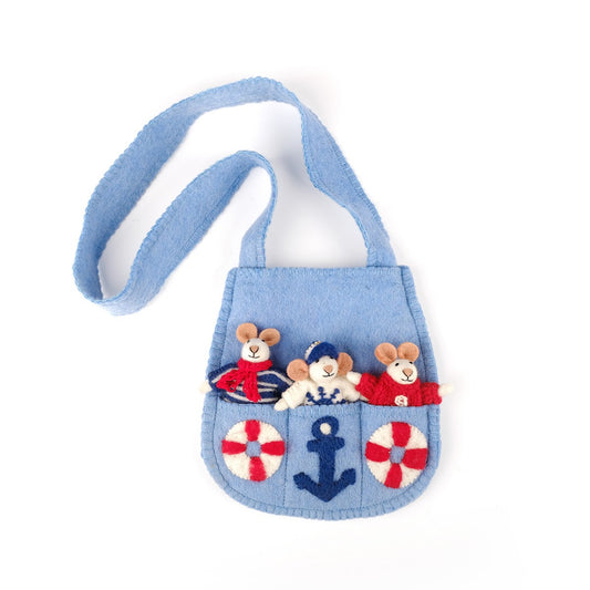 Tasje Vingerpopjes Muis Nautisch