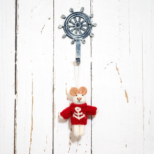 Vilten hanger muis nautisch schipper