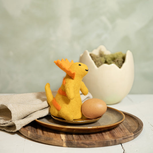 Vilten decoratie dino triceratops