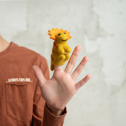 Vilten vingerpopje dino triceratops