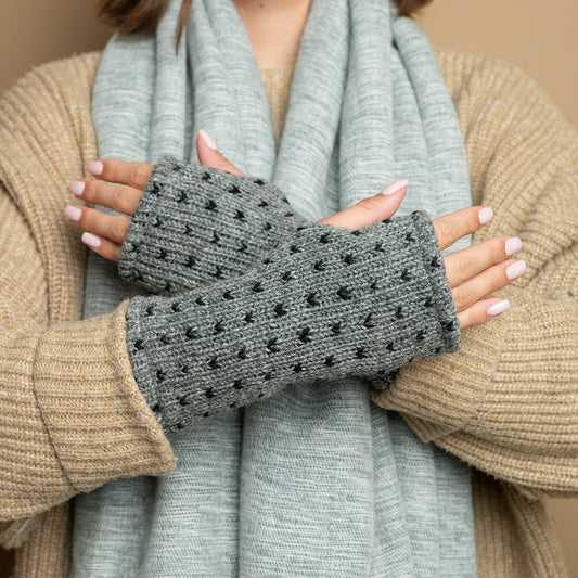 Vilten handwarmers lovely grijs gemêleerd