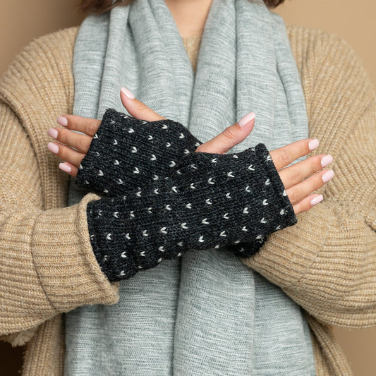 Vilten handwarmers lovely antraciet gemêleerd