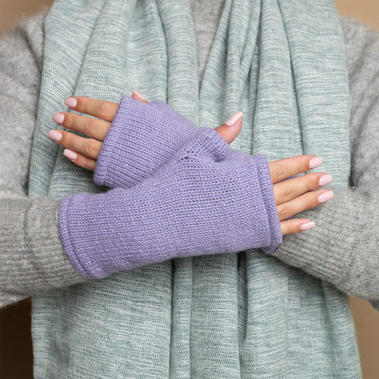 Vilten handwarmers cosy lila