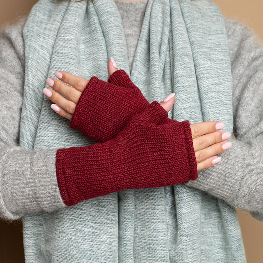 Vilten handwarmers cosy bordeaux
