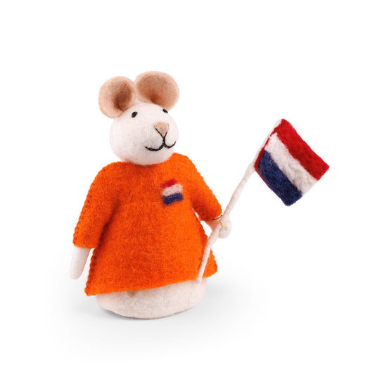 Decoratie Muis met Nederlandse Vlag