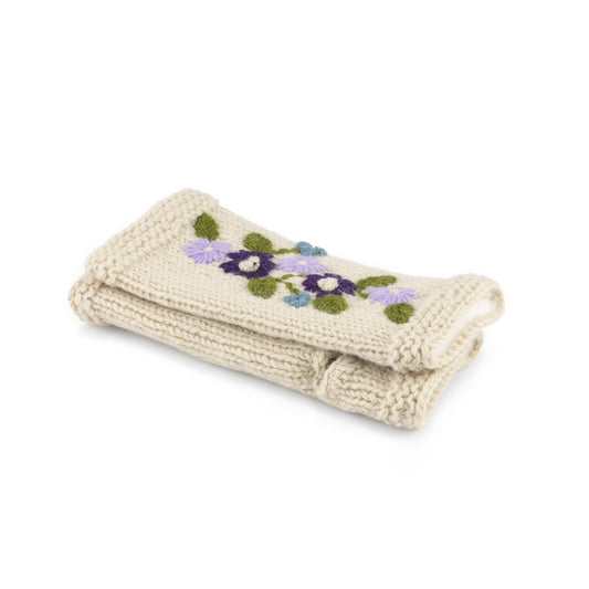 Handwarmers Flowers Beige