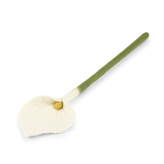 Detailfoto van vilten calla wit