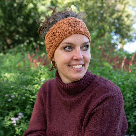 Haarband Granny Square Cognac