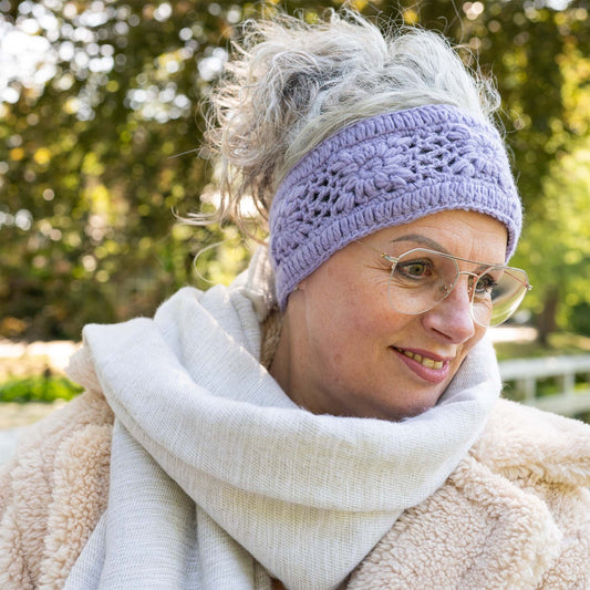 Haarband Granny Square Lila