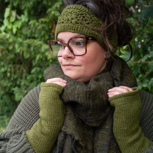 Haarband Granny Square Legergroen