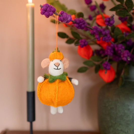 Vilten hanger muis pompoen