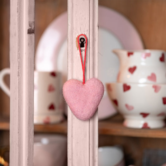 Vilten hanger hart love roze