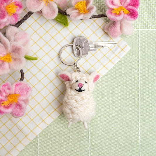 Vilten sleutelhanger schaap
