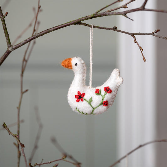 Vilten hanger gans met klaproos