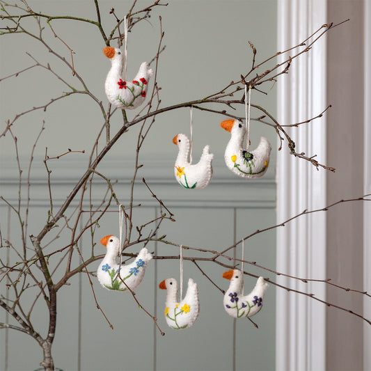 Vilten hanger wildflower gans assorti 6 st.