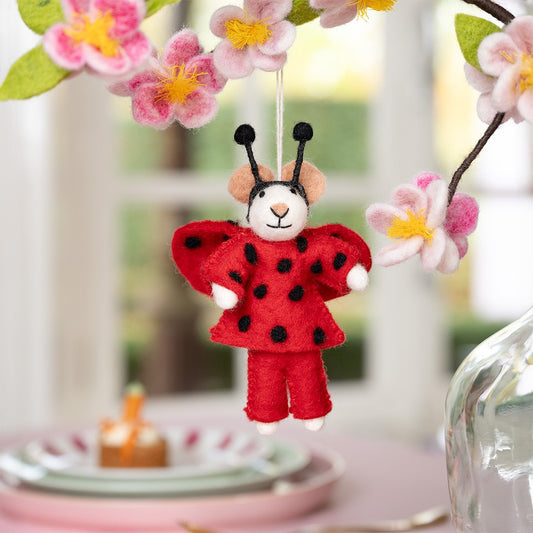 Vilten hanger muis lieveheersbeestje