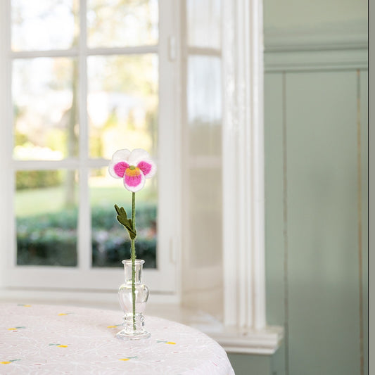 Vilten viooltje wit-roze