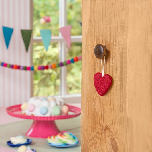 Vilten hanger hart bordeaux