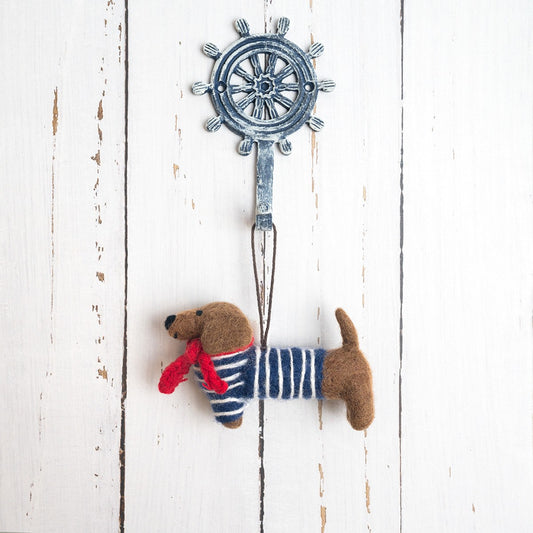 Vilten hanger teckel nautisch matroos