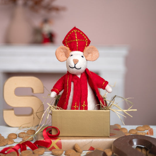 Vilten decoratie muis sintermuis
