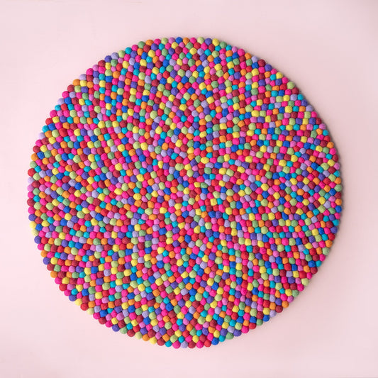 Vilten kleed vb 90 cm rond multicolor