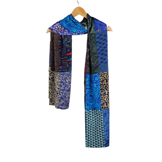 Sarisjaal Patchwork Blauwtinten
