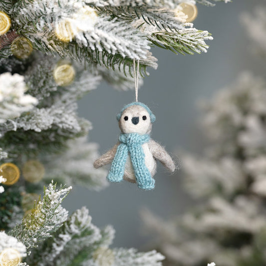 Hanger Pinguin IJsblauw van vilt