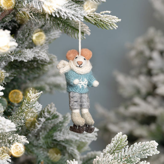 Hanger Muis Schaatser van vilt