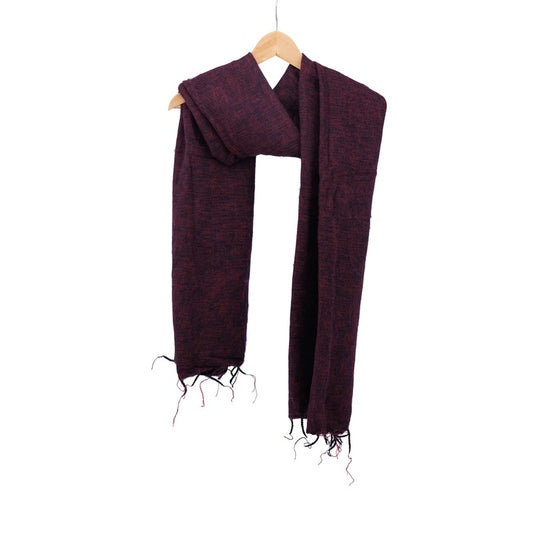 Sjaal Bordeauxrood (met blauw)