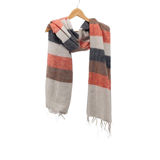 Sjaal Creme Taupe Oranje