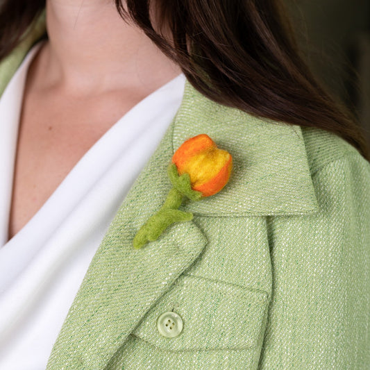 Vilten broche tulp olivia