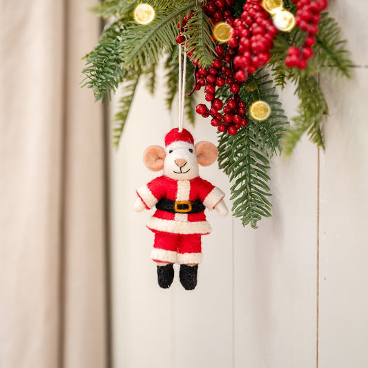Vilten hanger muis kerstmuis