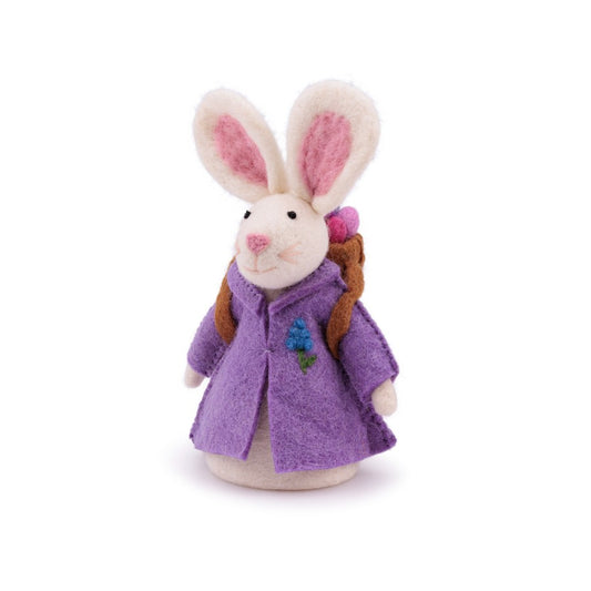 Decoration Bunny with Basket Purple