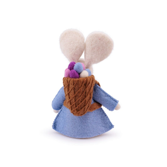 Decoration Rabbit with Basket Light Blue