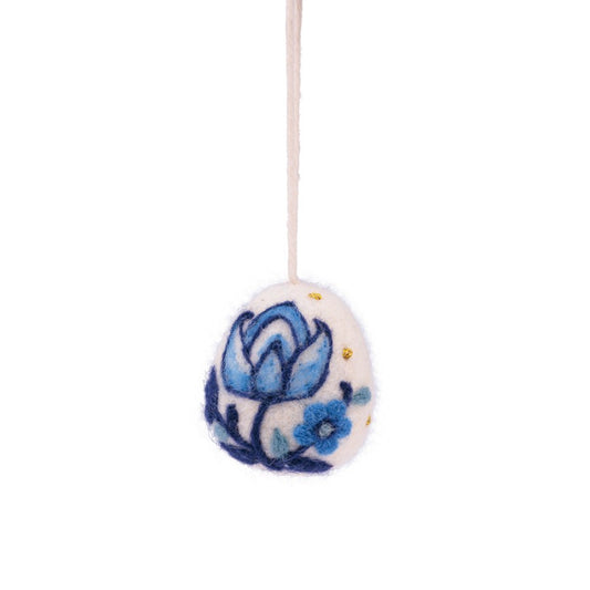 Hanger Ei Delfts Blauw met Tulp