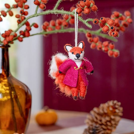 Vilten hanger vos indian summer burgundy