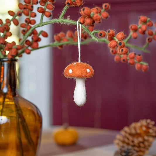 Vilten hanger paddenstoel indian summer medium cognac