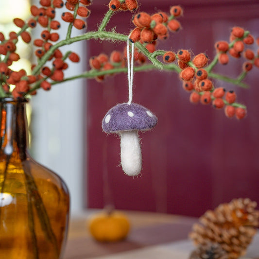 Vilten hanger paddenstoel indian summer medium paars