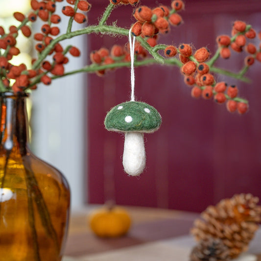 Vilten hanger paddenstoel indian summer medium groen