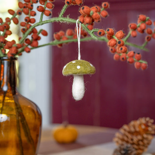Vilten hanger paddenstoel indian summer medium lichtgroen