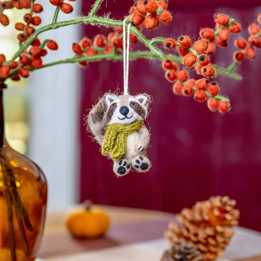 Vilten hanger wasbeer indian summer lichtgroen