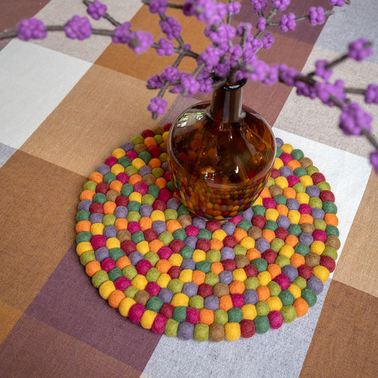 Vilten onderzetter vb 40 cm rond indian summer