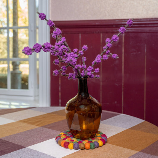 Vilten onderzetter vb 20 cm rond indian summer