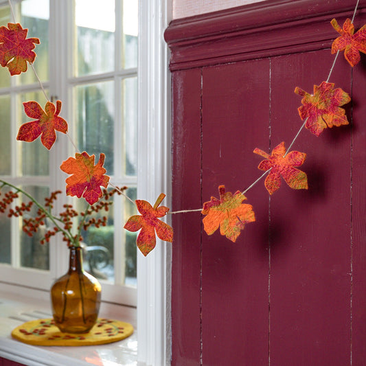 Vilten viltslinger herfstblad indian summer