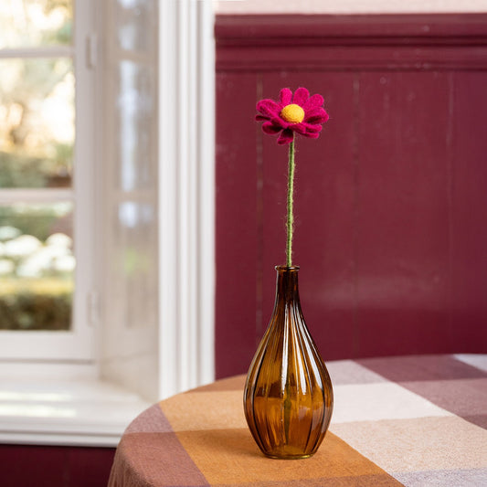 Vilten herfst margrietje burgundy