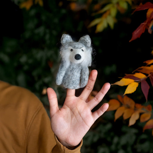 Vilten vingerpopje wolf